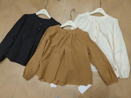 【直播专供款】ENJOY2023年秋季圆领压褶金扣衬衫 154347832 商品图0