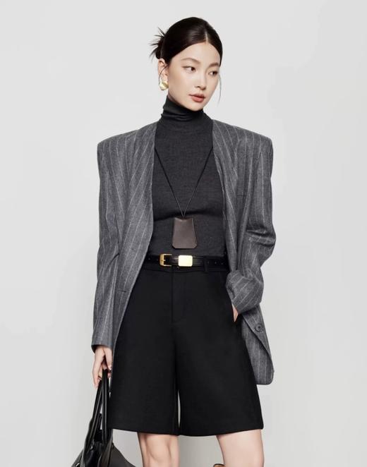 直发【JS3693219】高腰加厚醋酸羊毛A字五分西装短裤靴裤（配腰带） 商品图1