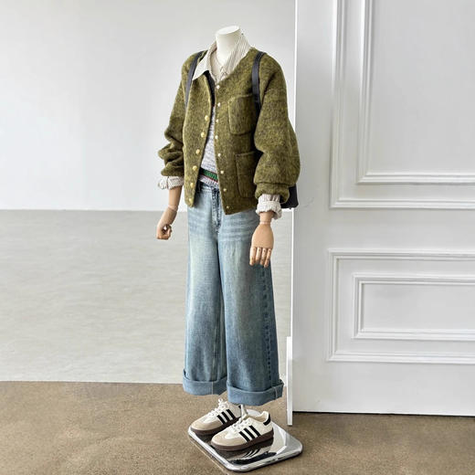 秋冬新款纯羊毛双面绒呢子大衣女中长款宽松毛呢外套时髦小香风 商品图3