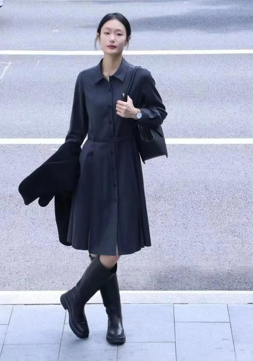 【高品质私服】【IC翻领长袖打褶连衣裙】具有良好弹性和柔软手感，穿着舒适G1604-CC【无标出货 介意慎拍】 商品图7