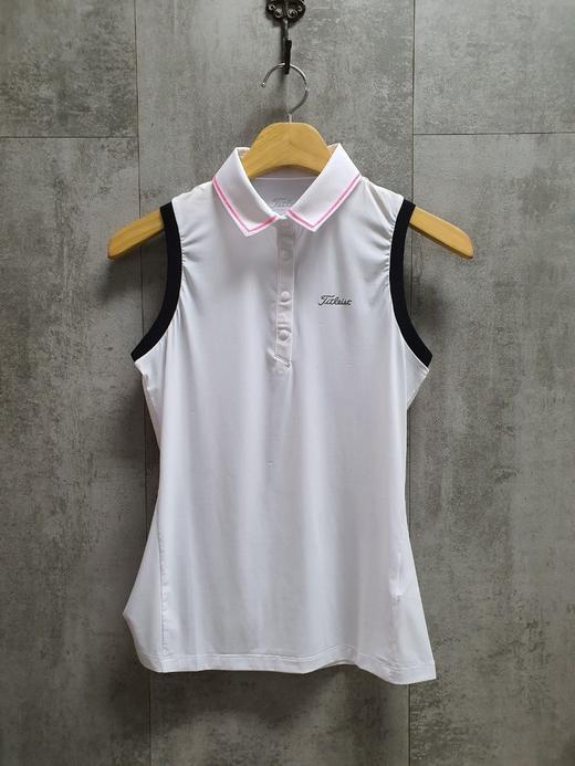 Tit家女士绣花领无袖，韩国专柜夏季特别推荐款,简单的款式实际难度系数非常大，领口贝壳纹绣花，必须使用极细进口机才能绣出来，点睛之笔，客供弹力面料，可单穿或内搭防晒打底衣，夏季限定色，减龄百搭的一款。 商品图0