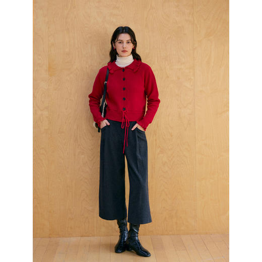 HeyDress叠褶八分阔腿毛呢裤 商品图4