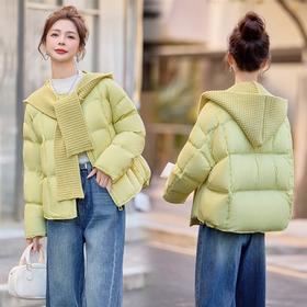 韩系连帽短款羽绒服，高级感加厚显瘦小个子面包服外套HR-MXE2527