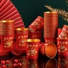 超值26.9 150个！【食品级金波材质❗️杯身挺阔不易变形】马年一次性纸杯红色喜庆家用加厚加硬金箔水杯新年款春节水杯。jb 商品缩略图3