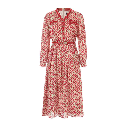 EITIE爱特爱优雅法式撞色收腰显瘦a字连衣裙2025春季新款8107843 商品图5