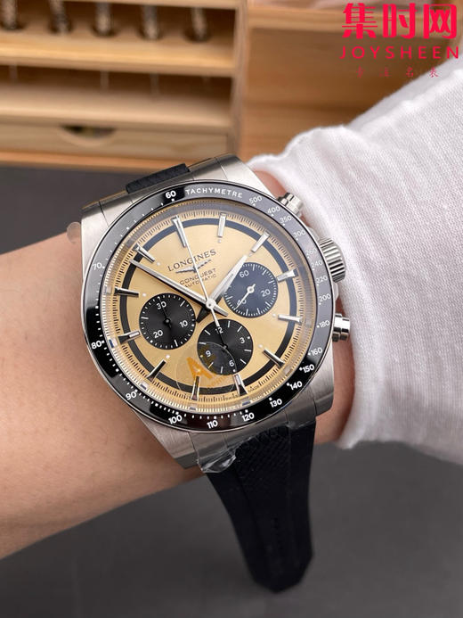 AF浪琴康卡斯计时系列 康卡斯悦动计时 男士腕表 胶带款 表径42mm 商品图8