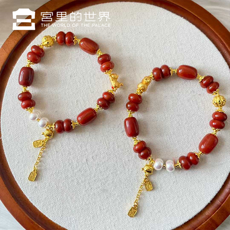 【故宫正品宫猫手串】2026马年新年水晶玛瑙女款手链春节情人节礼物