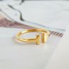 【95新】Tiffany & Co.蒂芙尼Tiffany T 系列18K黄金双T线圈开口戒指54号女士 091225TH13 商品缩略图1