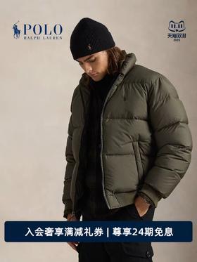 拉夫劳伦格纹布男士立领羽绒服