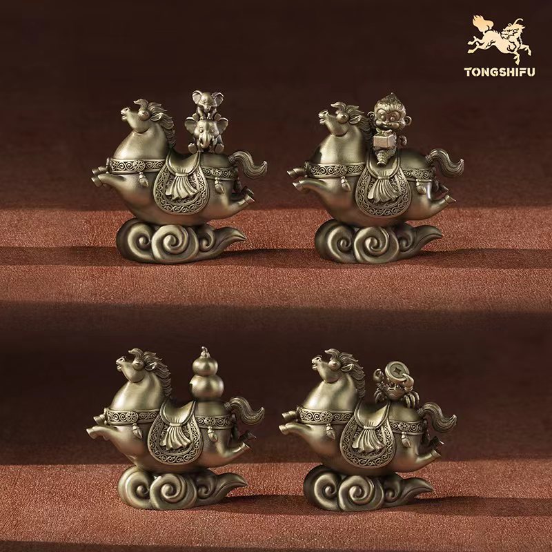 铜师傅《吉马》客厅桌面生肖马摆件吉祥物 家居装饰工艺品