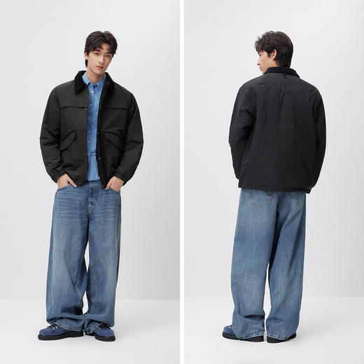 森马棉服男春季轻质猎装撞色灯芯绒外套户外宽松翻领温暖轻盈上衣 商品图4