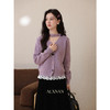 鹿向南「芋柔织心」高级紫色毛衣女秋冬设计感洋气慵懒针织衫上衣 商品缩略图2