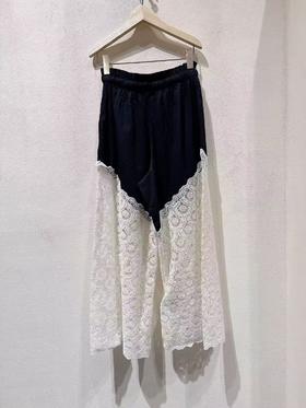 女款拼接蕾丝休闲长裤he