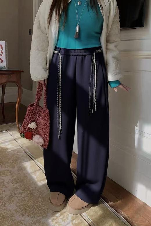 🔥🔥🔥加绒【爆款休闲裤】三色腰绳，超软！超舒服！58159冬季保暖休闲裤-喜出 商品图1