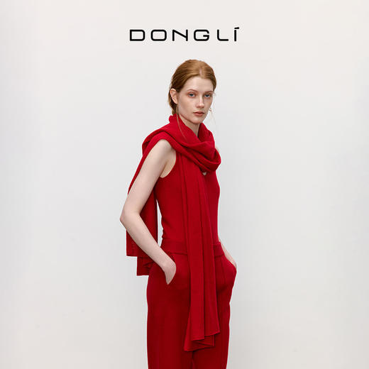 东黎 • 秋冬女士针织拉毛羊绒围巾纯色时尚长款 180*30CM  4413 商品图1