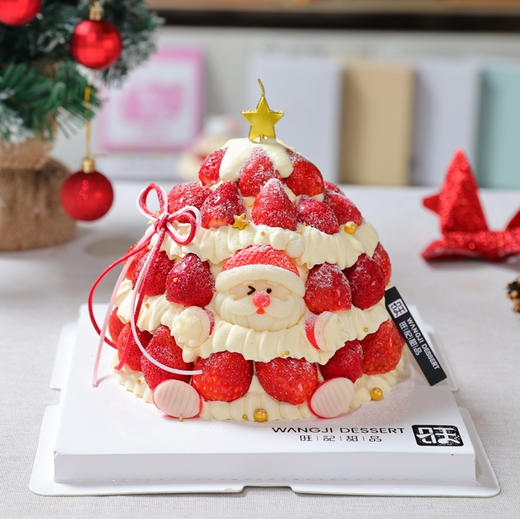 【圣诞款】-新鲜芒果与百利脆脆片夹心，有进口动物淡奶油和混合乳脂奶油可选 商品图0