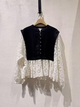 女款拼接蕾丝上衣he