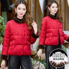 QYM 59149洋气轻薄带毛领小羽绒服修身白鸭绒保暖外套