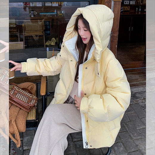 西遇甜美短款棉服女冬季新款时髦减龄小个子加厚连帽棉衣外套SS051985 商品图1