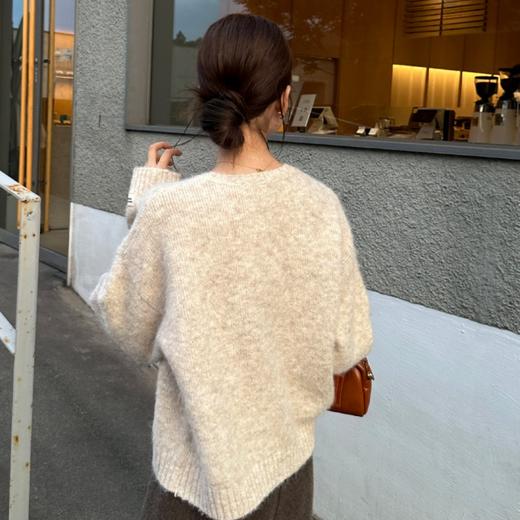 慵懒风圆领套头毛衣（配手套）338 商品图1