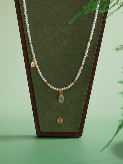 子佩集【玉堂富贵】银S925珍珠项链【QNX0018】3mm珠玉兰花上上签镀金2512 商品图1