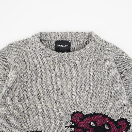 Howlin STRANGER IN PARADISE 男女中性款刺绣羊毛马海毛圆领毛衣 商品图1