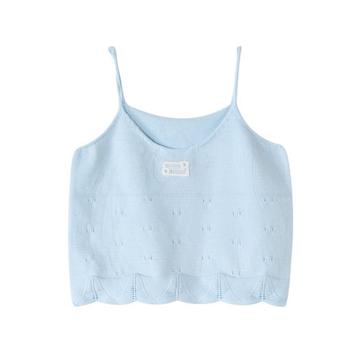 笛莎Deesha 童装女童背心2026春新款字母小花装饰标毛衫背心 商品图4