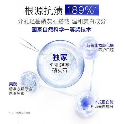 【 色素”吸”出来  介孔蜂窝吸附技术】俊小白介孔羟基磷灰石美白吸色精华牙膏 修护固齿 紧致牙面 商品图3