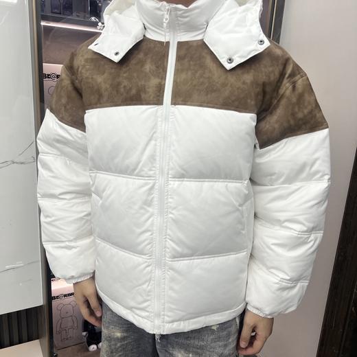 Supreme  25FW LEATHER YOKE PUFFER JACKET皮革拼接拉链羽绒服外套 商品图3