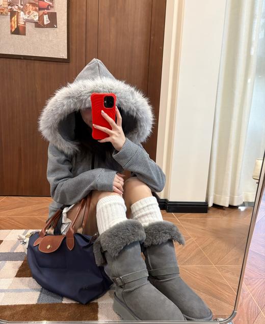 皮毛一体纯皮羊毛高筒雪地靴 商品图13