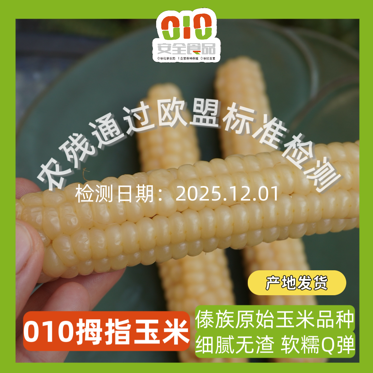 010拇指玉米 云南西双版纳傣族原始老品种 细糯Q弹 老人小孩轻松食用