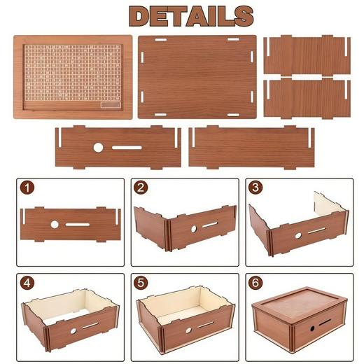 木制现金储蓄箱 从小培养金钱的意识 送给家人朋友孩子的最佳礼物【需自行拼接组装】 商品图4