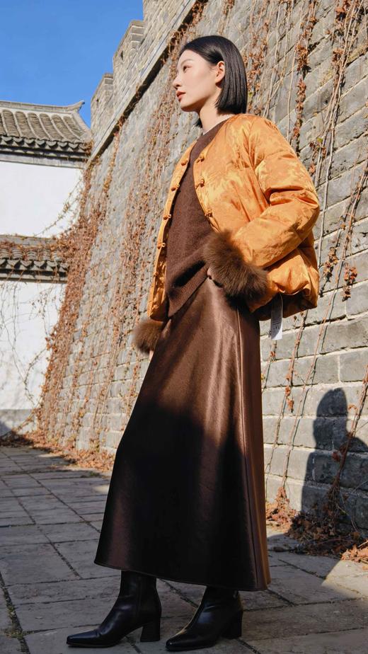 589902红黄白三色国风狐狸袖羽绒服， 商品图10