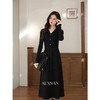 鹿向南「璀璨星河」法式V领连衣裙女2025新款秋冬气质显瘦小黑裙 商品缩略图3