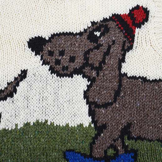 Howlin BUMPER LOVER 女装小狗刺绣羊毛马海毛马甲 V领毛衣 商品图2