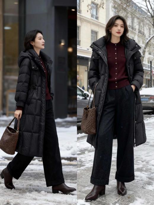 58G535带帽长款羽绒服 商品图0