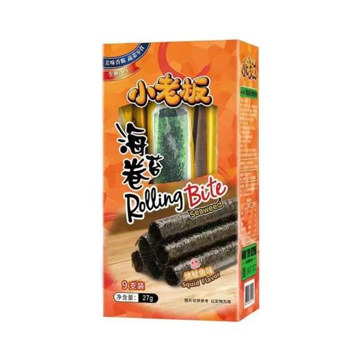 【超市】小老板 海苔卷烤鱿鱼味 27g/盒 商品图0
