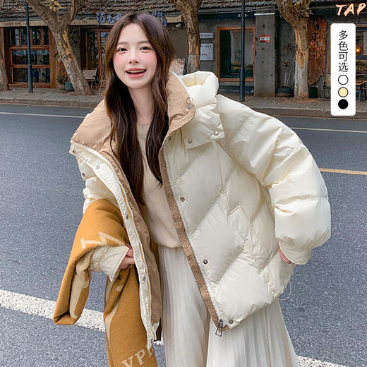 西遇甜美短款棉服女冬季新款时髦减龄小个子加厚连帽棉衣外套SS051985 商品图0