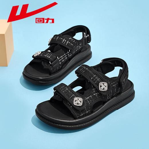 回力凉鞋女款2025夏季新款小香风平底魔术贴凉拖鞋休闲运动沙滩鞋 商品图6