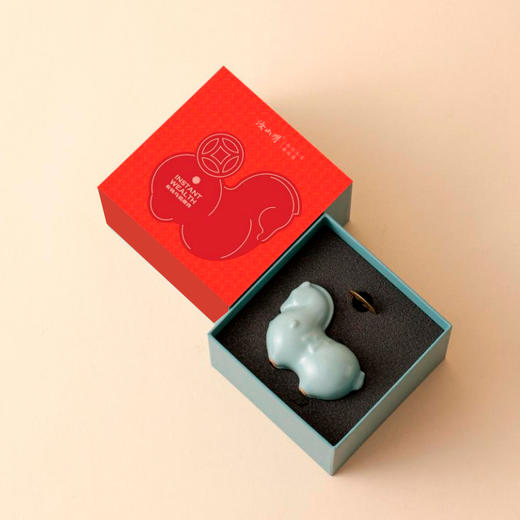 天青釉 “马上有钱” 汝山明 马年主题摆件 汝窑茶宠 天青色 桌面装饰生肖礼物【官方正版 】 商品图1
