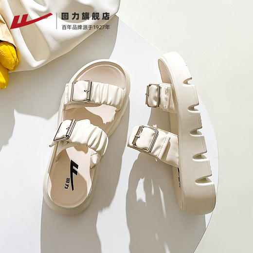 回力拖鞋女外穿女法式软底半拖鞋平底云弹拖鞋配裙子百搭沙滩凉拖鞋WSL(WZ)-0657 商品图2