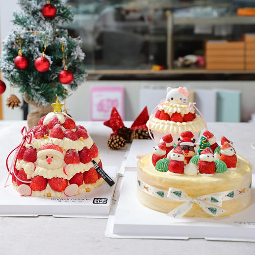 【圣诞款】-新鲜芒果与百利脆脆片夹心，有进口动物淡奶油和混合乳脂奶油可选 商品图1