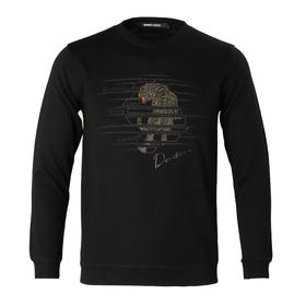 Marco Azzali 黑色圆领长T TC55241A2