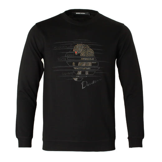 Marco Azzali 黑色圆领长T TC55241A2 商品图0