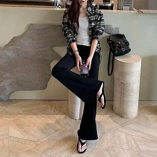 Beau Muse 微喇小黑裤❗️腿型作弊神器，穿出超模比例感 可通勤可炸街的万能公式🔥美的毫无压力 商品图3