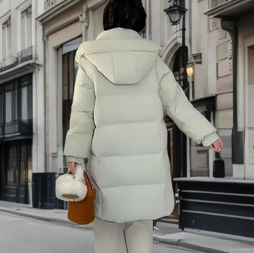 半身缘女装 冬季连帽加厚中长款韩版羽绒服254313P01740202 商品图3