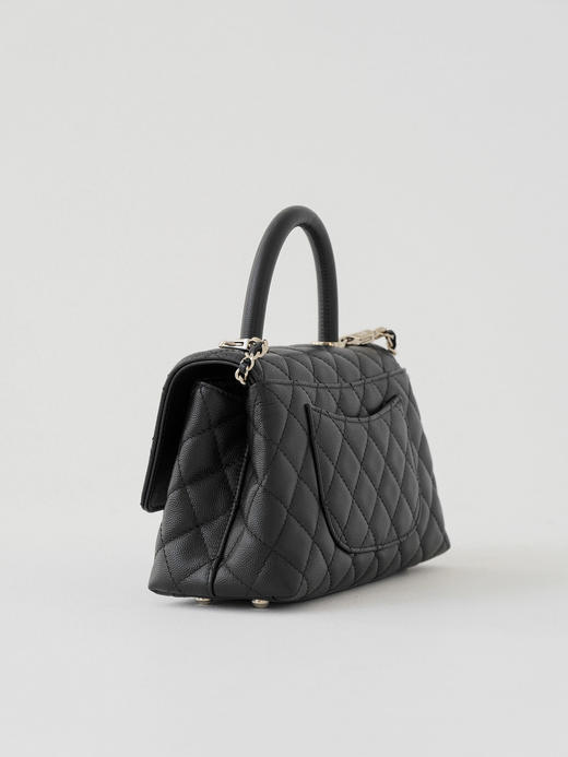 香奈儿-cocohandle纯色牛皮手柄包 黑金 小号（LZ） 商品图2