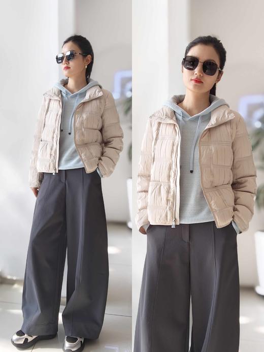 586119时尚短款拉链立领轻羽绒服 商品图1