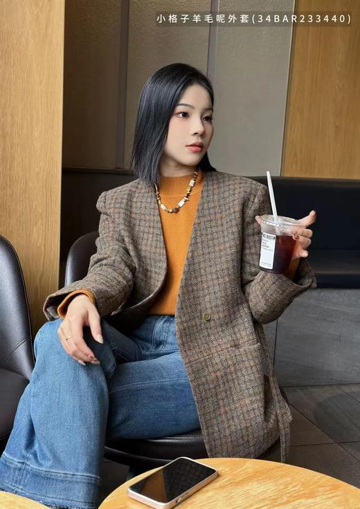 34BAR233440#小格子羊毛呢外套 商品图2