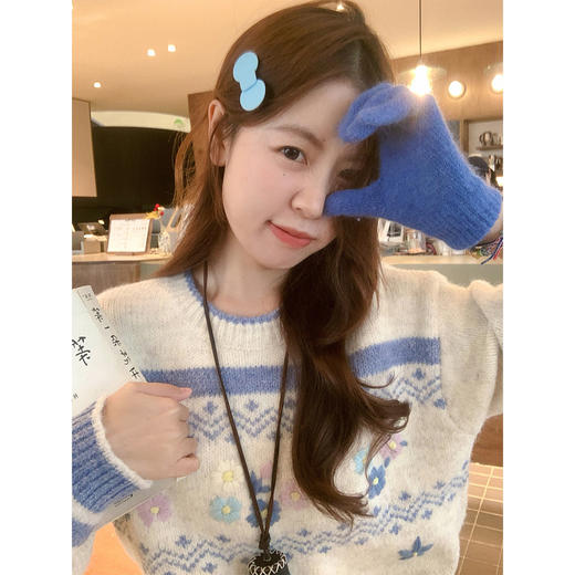 <曾小咸推荐>3.22现货秒杀 ！微信超特价！韩系撞色提花毛衣 日常219.99 立减120 秒杀99.99！！ 商品图1